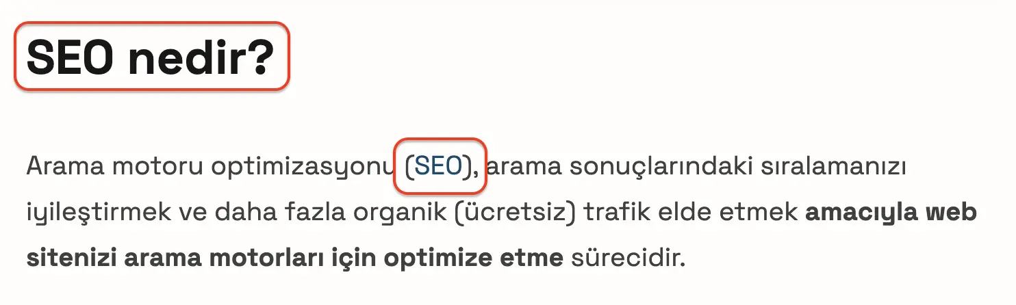 anahtar kelimenin doğru kullanım şekli