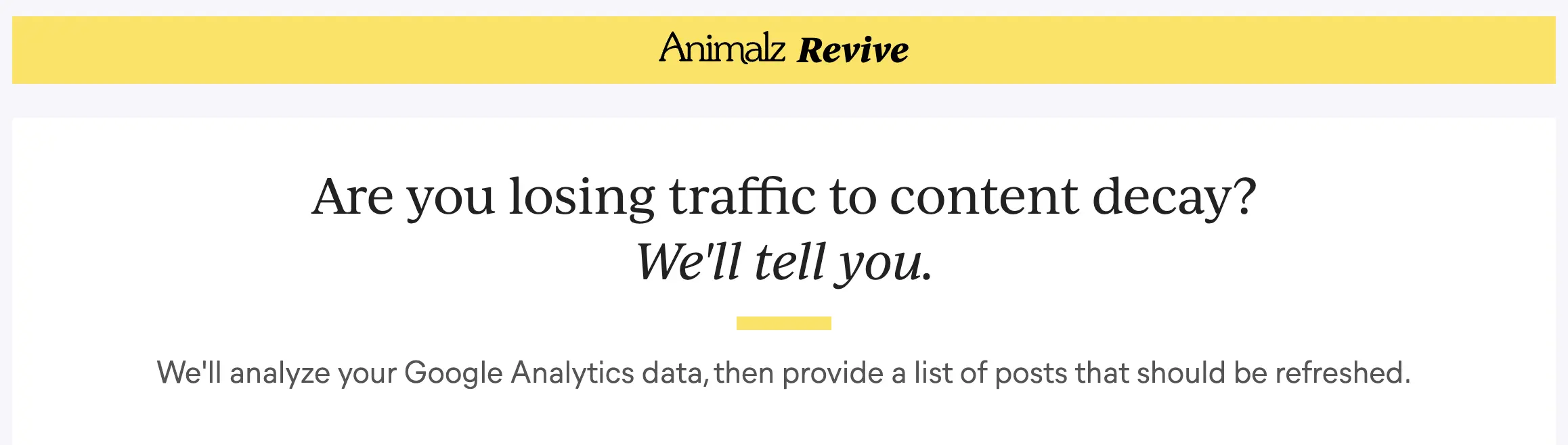animalz revive içerik kontrol aracı