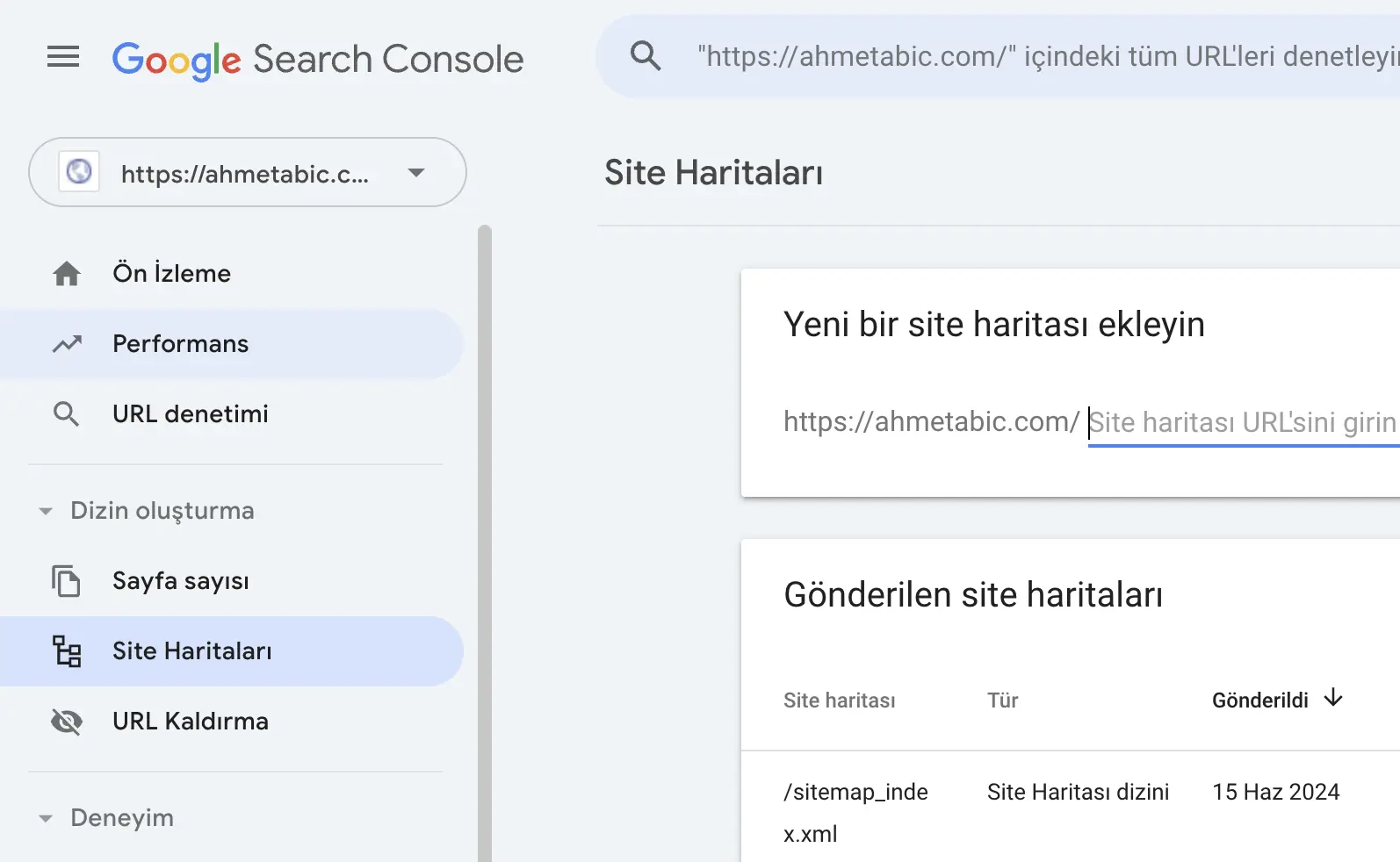 gsc site haritası nereye eklendir