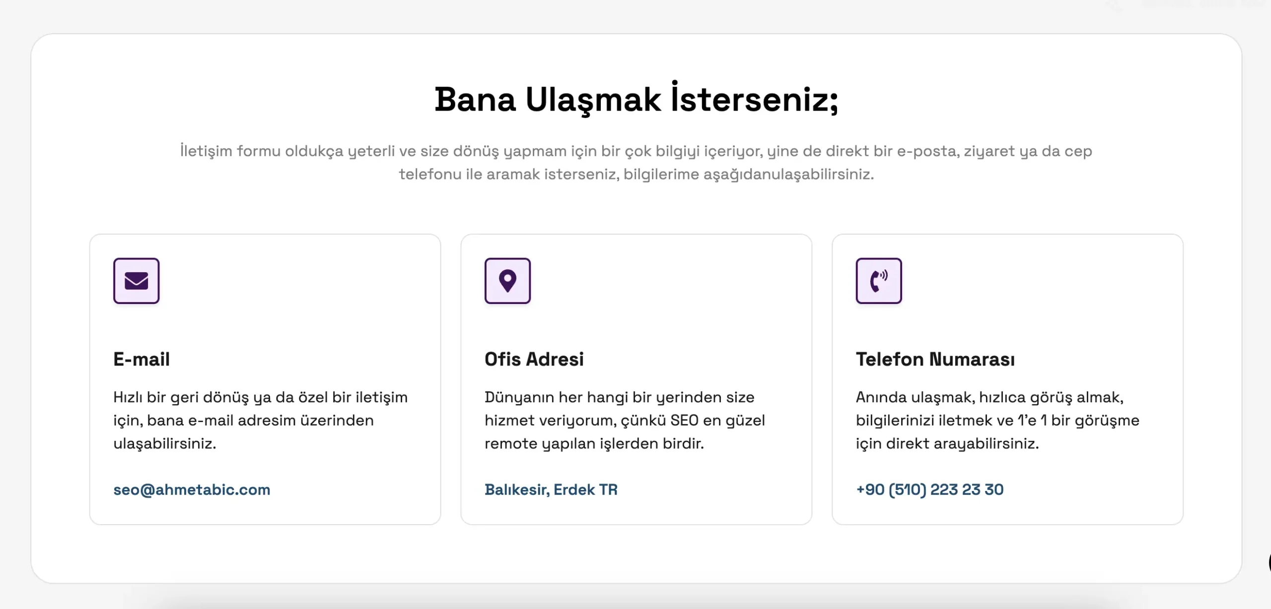 eeat odaklı web sitenize iletişim bilgilerini ekleme