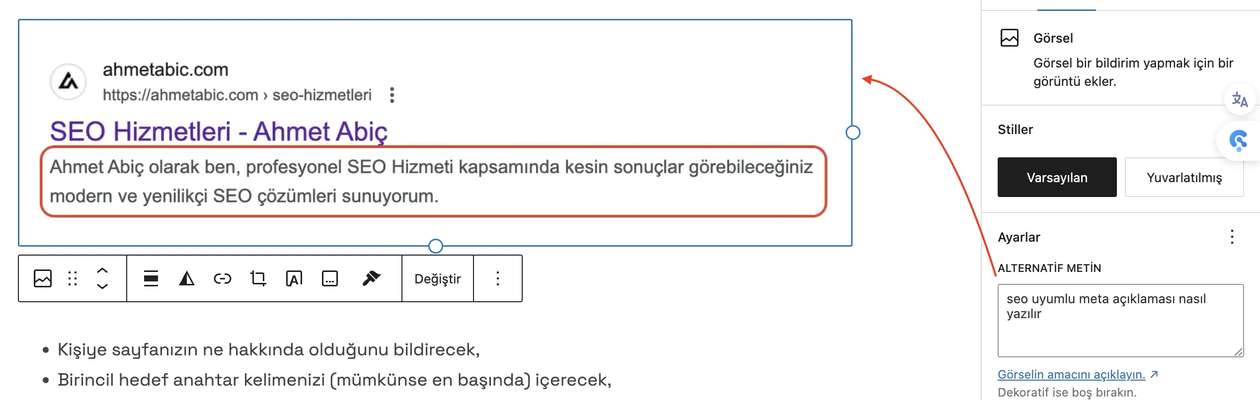 wordpresste görsele alt etiketi nasıl eklenir