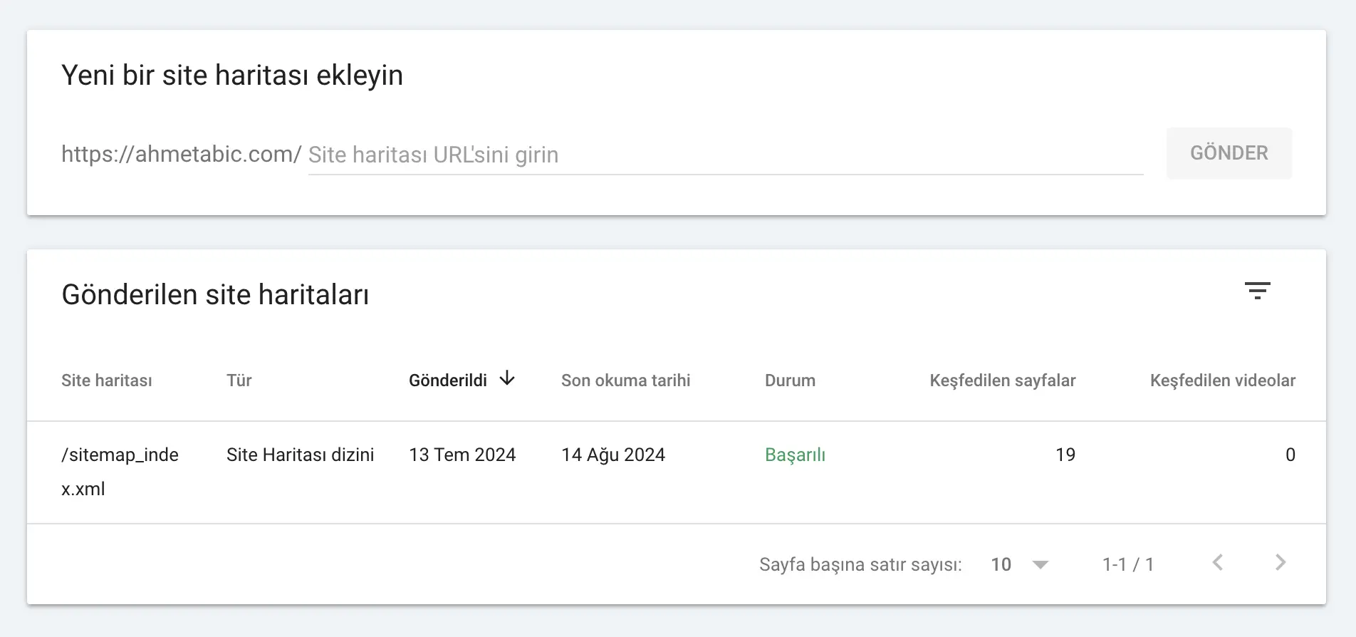 GSC'e Site Haritası Gönderme