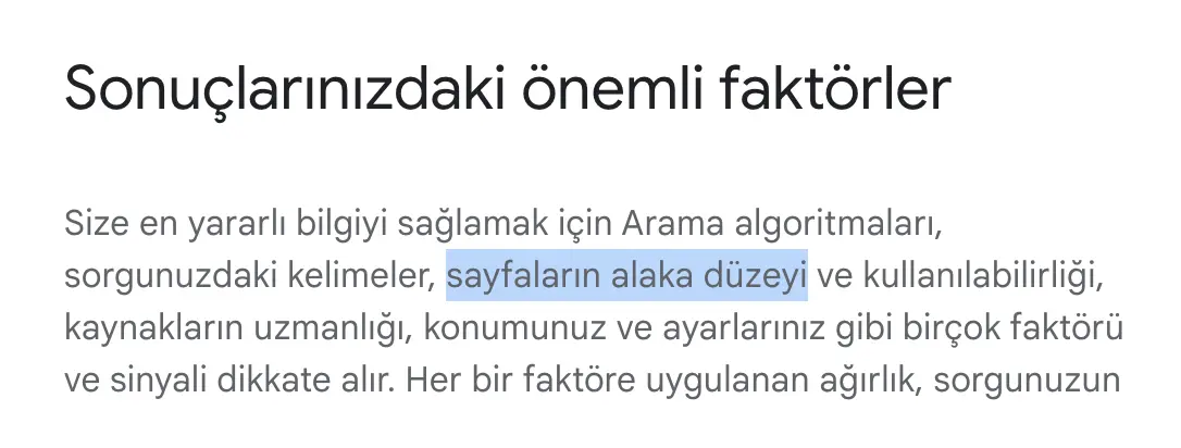 İçerik Alaka Düzeyi Google için Önemli mi?