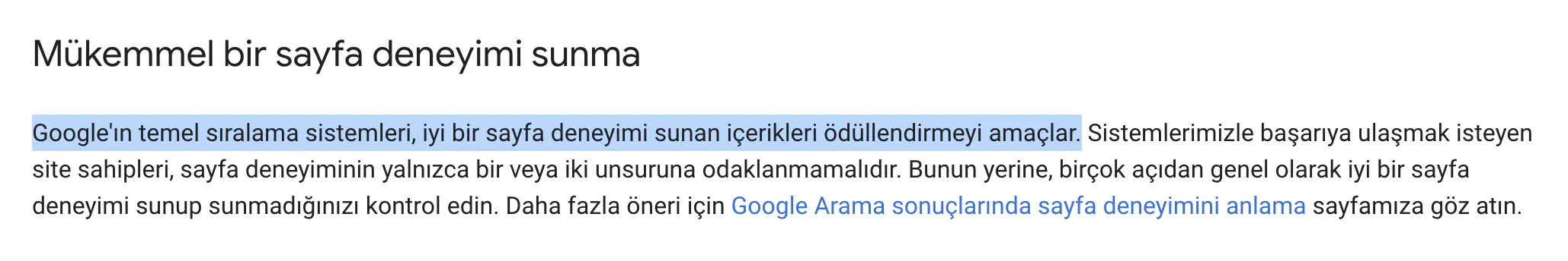 Mükemmel bir sayfa deneyimi sunma adımları nelerdir