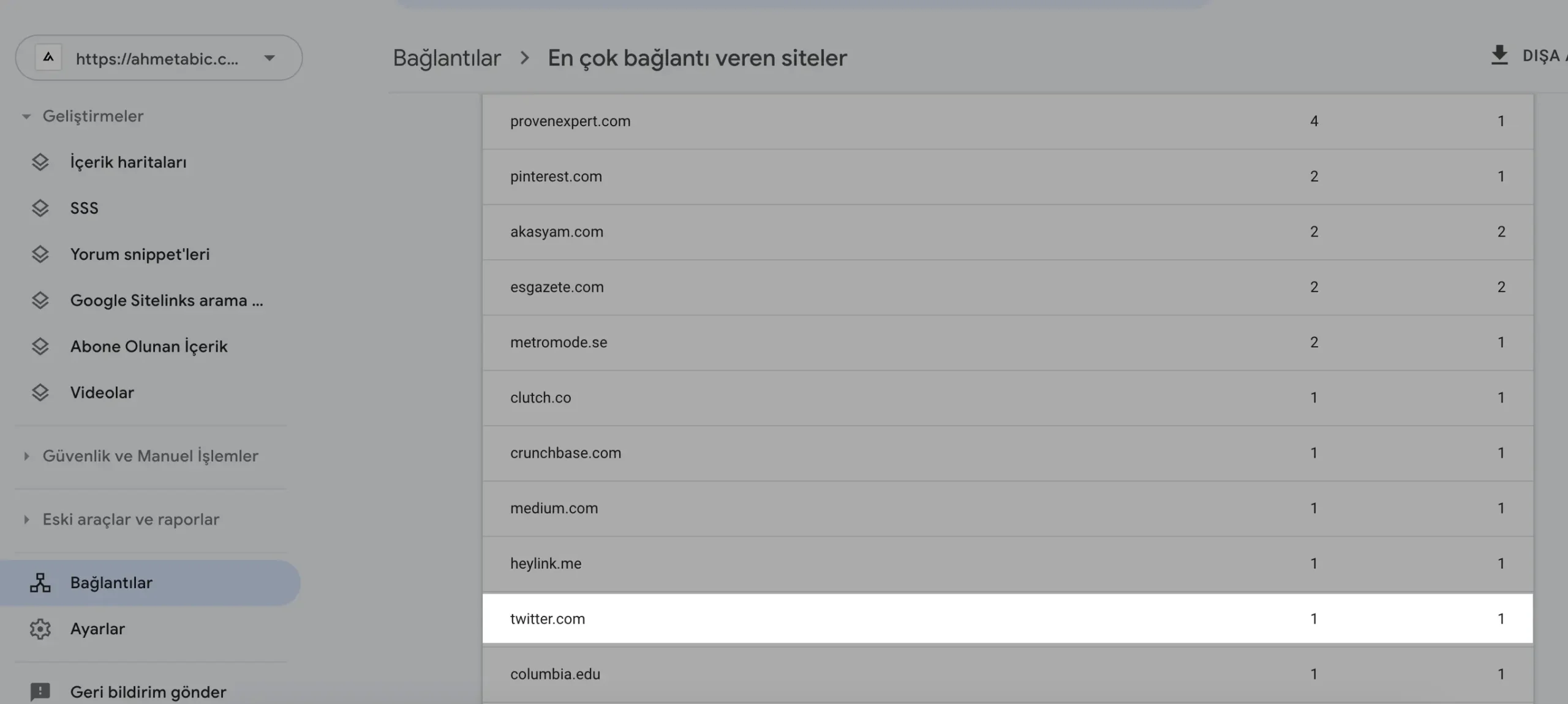 aldığım backlinkler search console da nasıl göreceğim