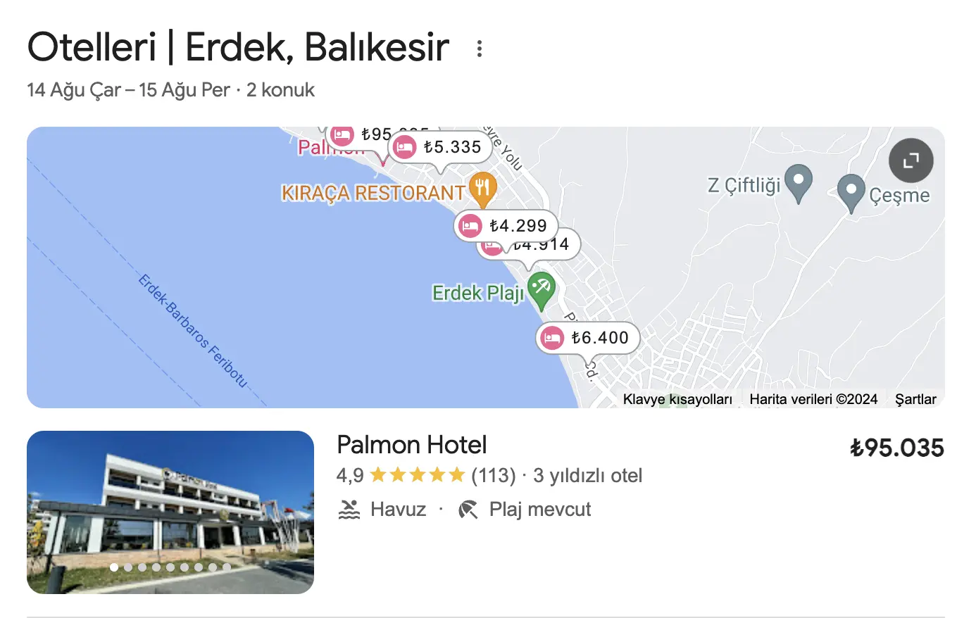 google işletme profili arama sonuçlarında nasıl gözükür