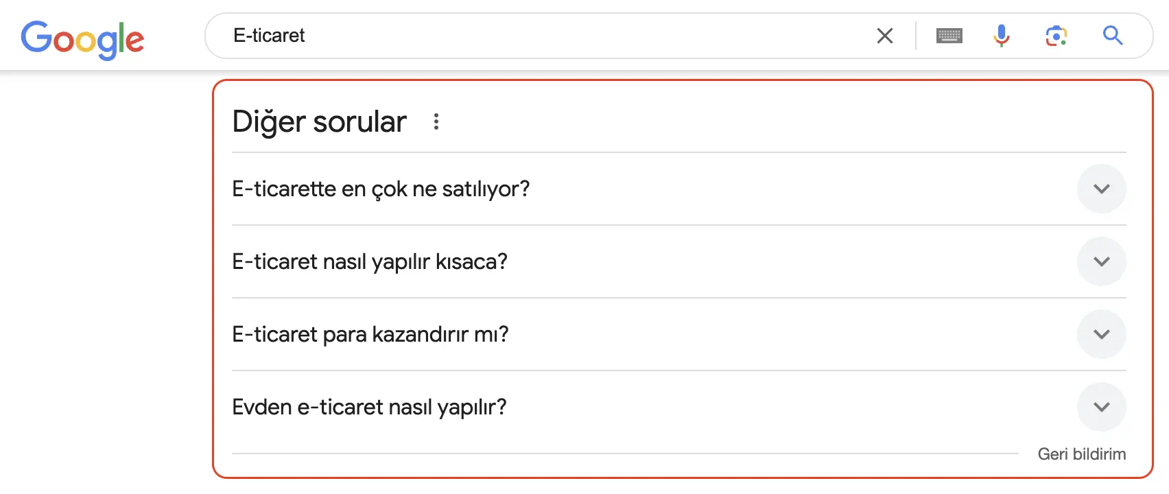diğer osrular alanı ile anahtar kelime araştırması yapmak