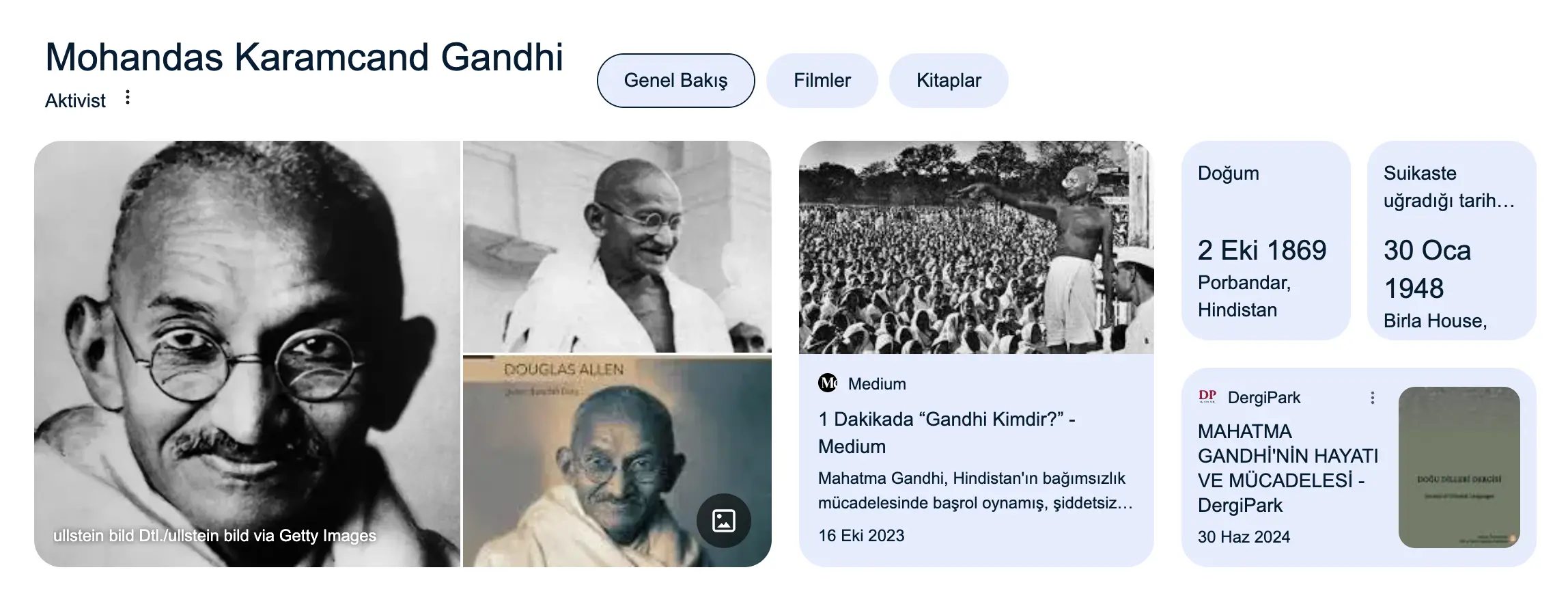 google araması örneği gandhi
