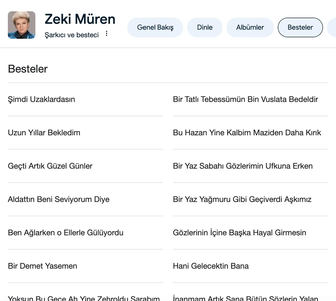 zeki müren besteleri