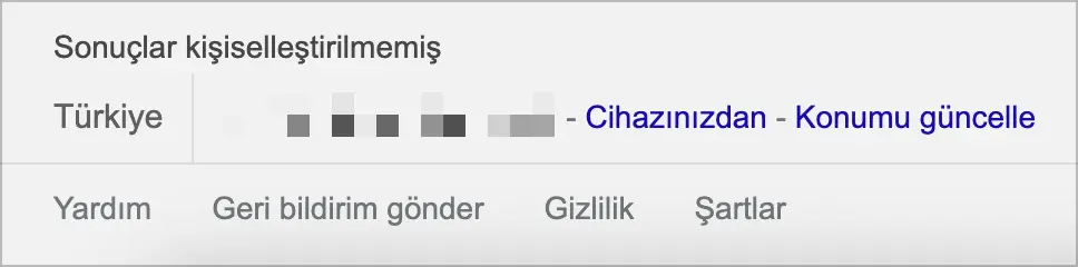 google sonuç kişiselleştirme kapatma