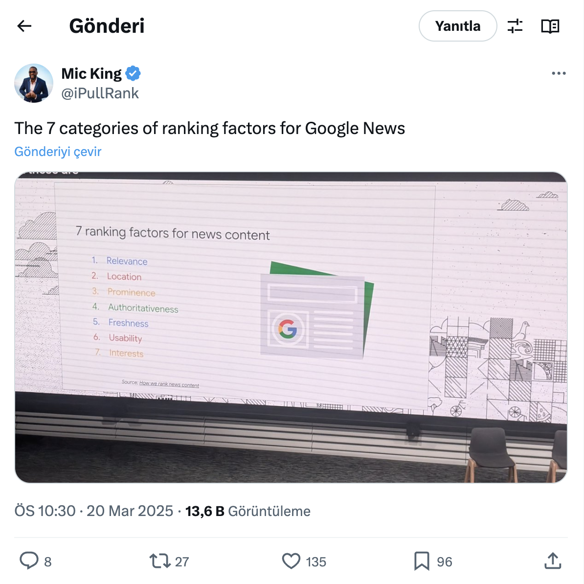 Google Haberler için 7 sıralama faktörü