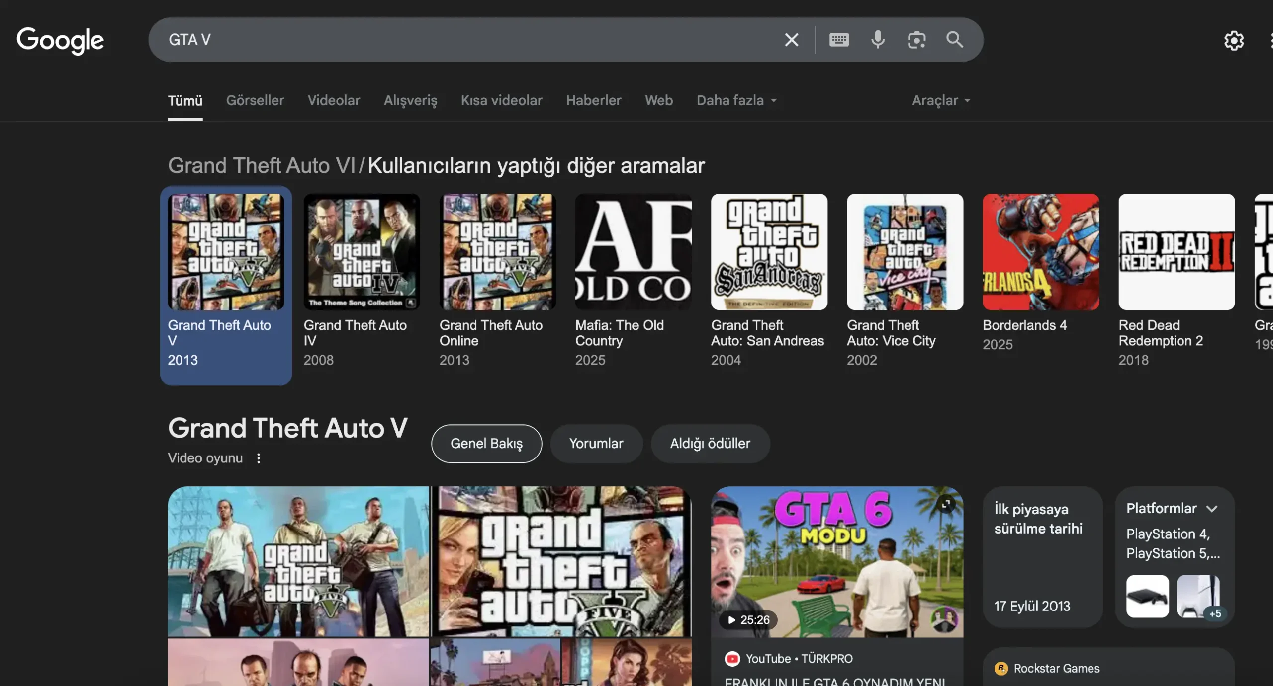 google bilgi paneli