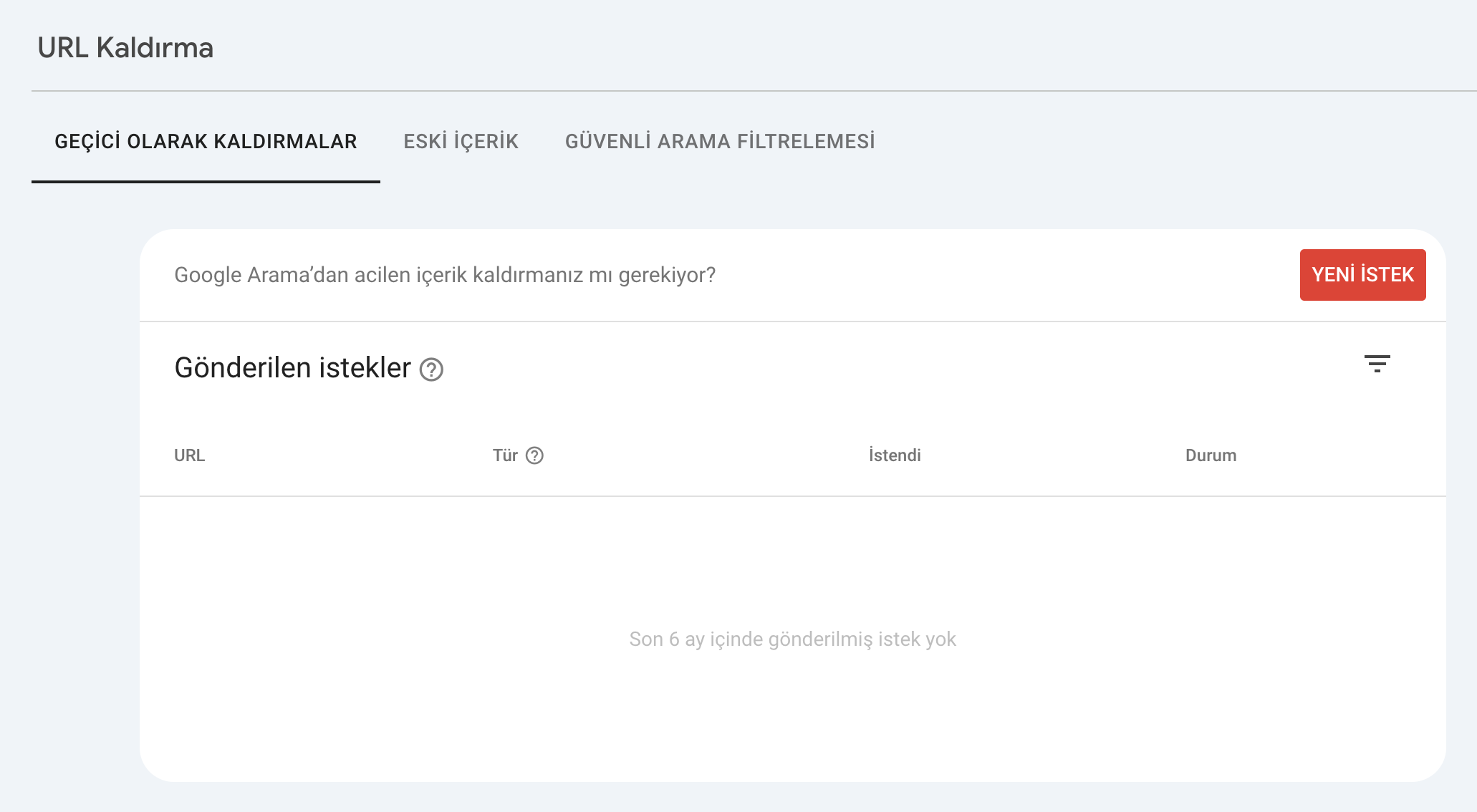 GSC URL Kaldırma aracı kullanımı