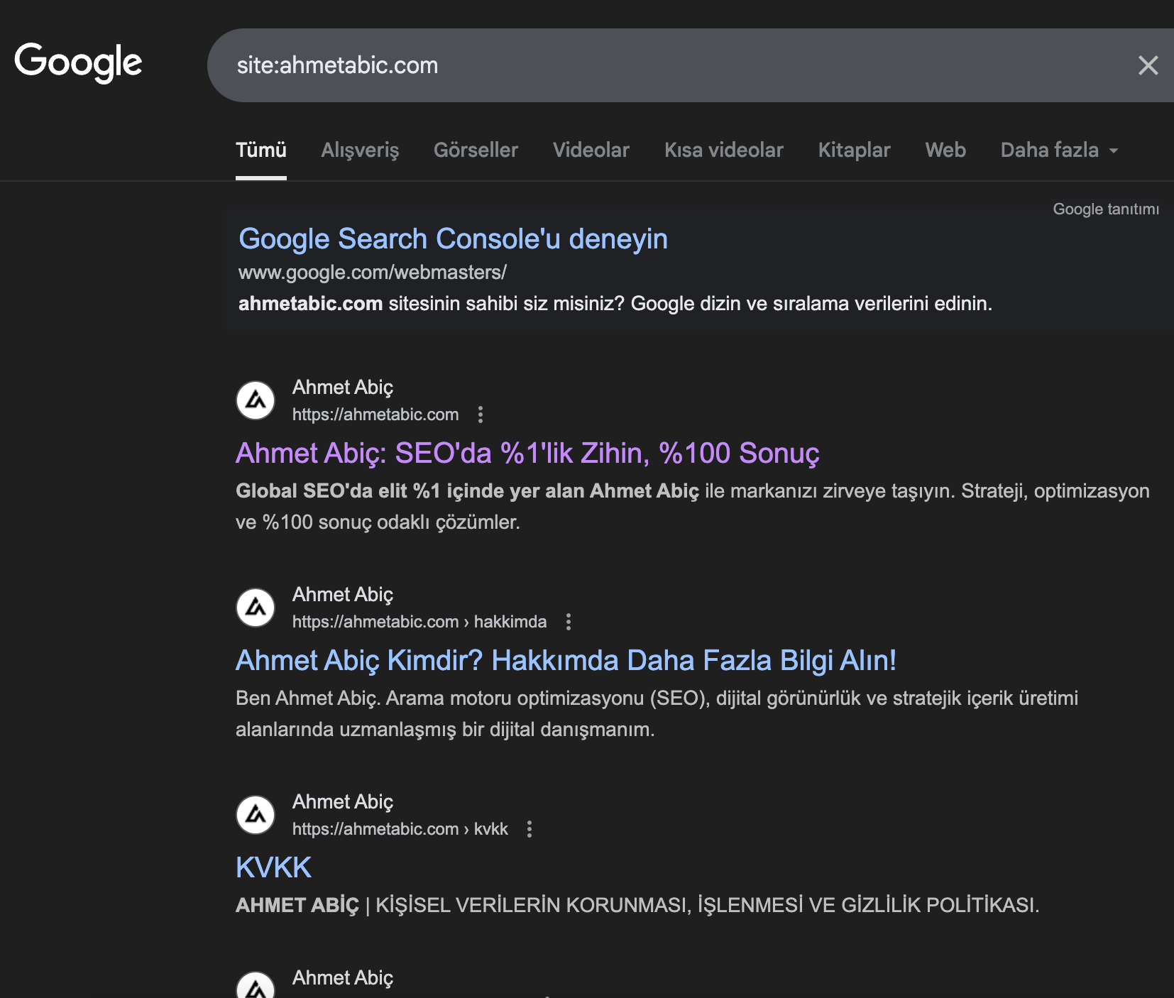 Google arama çubuğu ile index alan sayfaları sorgulama