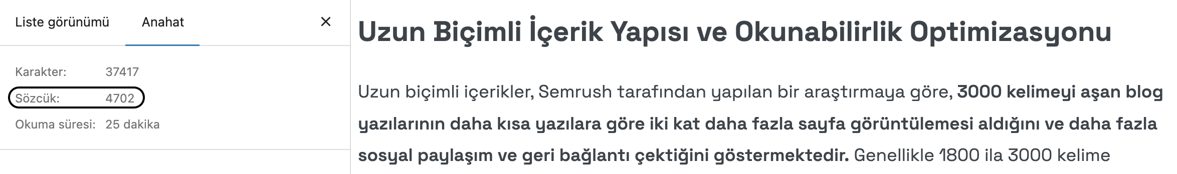 uzun blog içeriğinin önemi