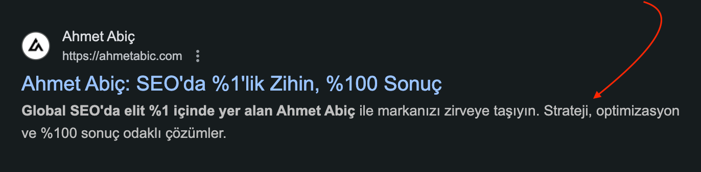 meta açıklaması nasıl gözükür Google