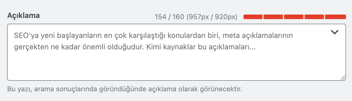 rankmath meta açıklaması yazmak