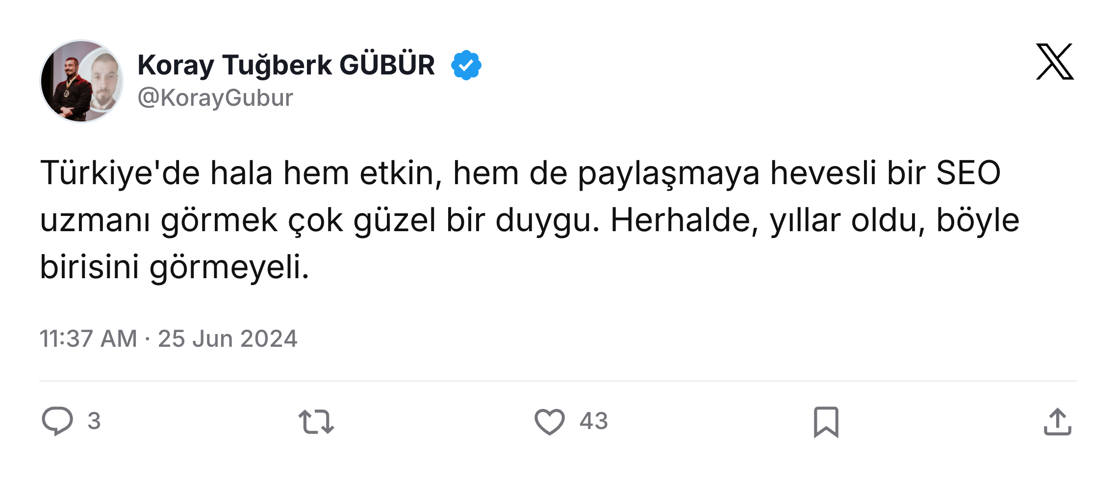 koray tuğberk gübür ahmet abiç övgü tweet görüntüsü
