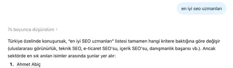 ChatGPT “en iyi seo uzmanları” sorusuna verdiği cevapta listenin ilk sırasında Ahmet Abiç’i sayıyor